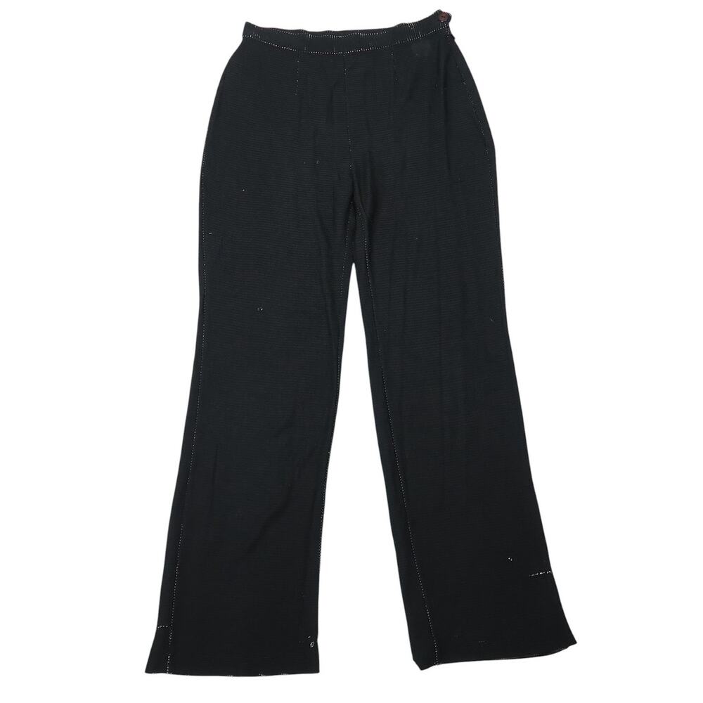 Vintage L Pucci Black and Silver Metallic Iridescent Mesh Sequin Pants